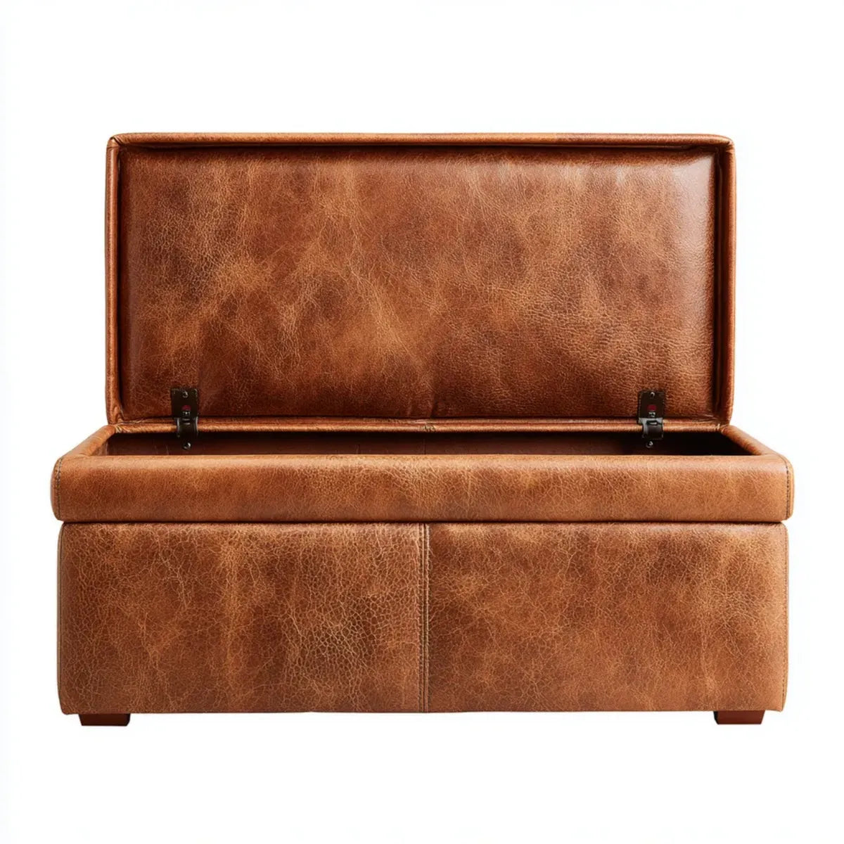 Banc d'entrée coffre de rangement marron 100 x 40 x 45 cm en cuir PU rectangulaire